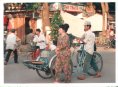 Frau mit Orangenbaum in Danang